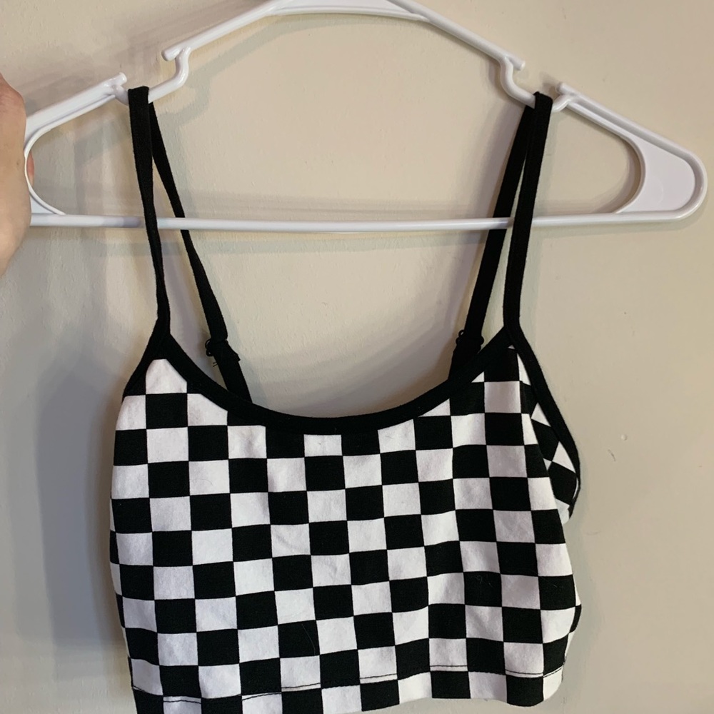 Checkerd board style crop top